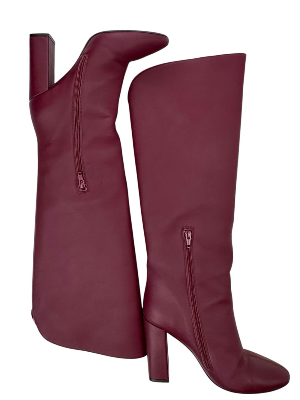 Sézane Amandine Boots Burgundy Leather Size 39 US 8-8.5 ARCHIVE RARE w/ Box - Picture 5 of 12